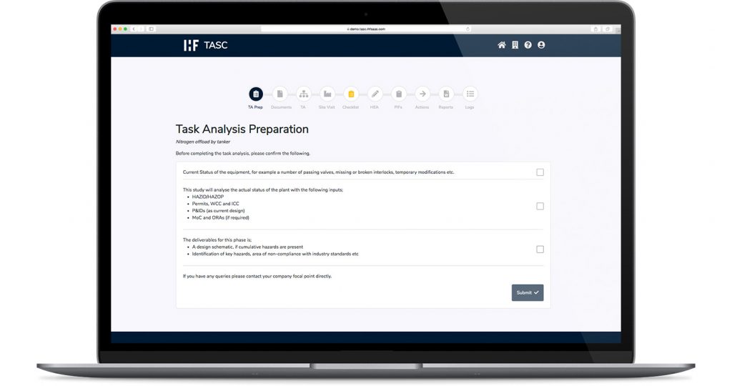 TASC Analysis Preparation Dashboard